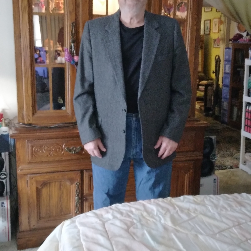 Vintage Men's Herringbone Suit Jacket Size XL